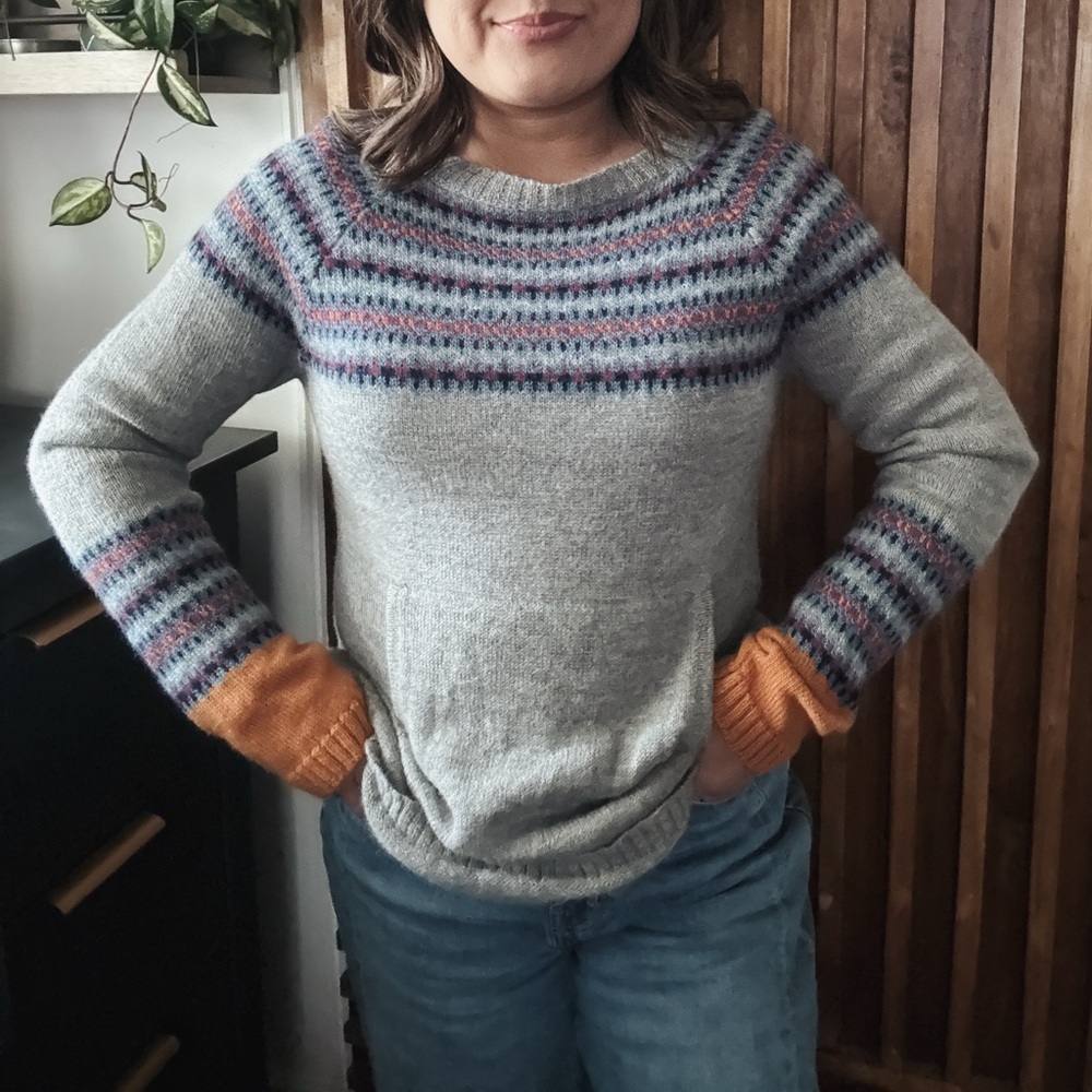 Classic Alpaca Otuzco Fair Isle Sweater. L